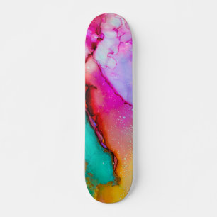 Kleurrijke Abstracte Waterverf Persoonlijk Skateboard