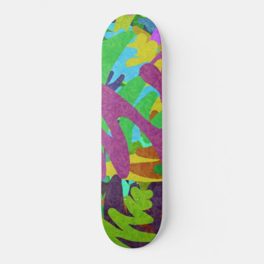 Kleurrijke Abstracte Waterverf Persoonlijk Skateboard (Voorkant)