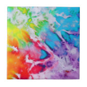 Kleurrijke Abstracte Waterverf Rainbow Batik Tie D Tegeltje (Voorkant)