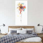 Kleurrijke abstracte waterverf schilderij van bloe canvas afdruk (Insitu (Slaapkamer))