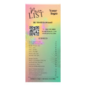 Kleurrijke Abstracte Waterverf Service prijslijst Reclamekaart (Voorkant)