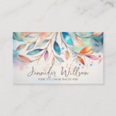 Kleurrijke Abstracte Waterverf Tree Art Visitekaartje (Voorkant)