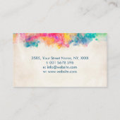 Kleurrijke Abstracte Waterverf Visitekaartje (Achterkant)