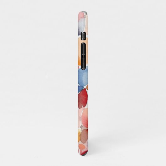 Kleurrijke Abstracte Waterverf Vormt Aangepaste Na iPhone Hoesje (Linkerkant)
