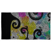 Kleurrijke abstracte waterverf, zwarte zeugen kussensloop (Voorkant)