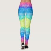 Kleurrijke Abstracte Waterverven Penseelstreken Leggings (Achterkant)