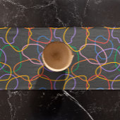 Kleurrijke Abstracte Wavi-lijnen Patroon Lange Tafelloper