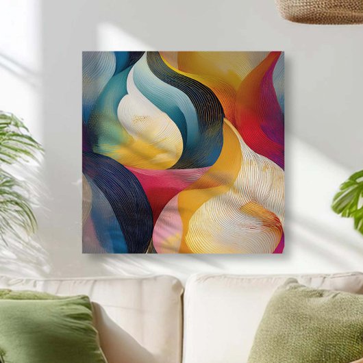 Kleurrijke Abstracte Wervelende Lint Canvas Afdruk
