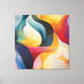 Kleurrijke Abstracte Wervelende Lint Canvas Afdruk (Voorkant)