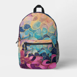 Kleurrijke abstracte wervelende ontwerp Gedrukte R Bedrukte Rugzak