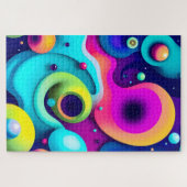 Kleurrijke Abstracte wervelingen - Moderne kunst Legpuzzel (Horizontaal)