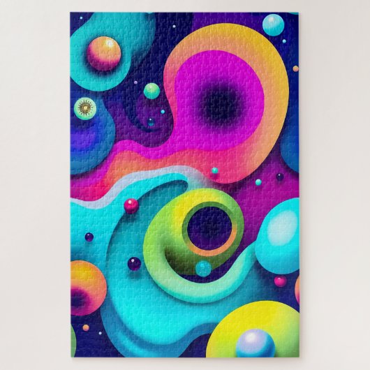 Kleurrijke Abstracte wervelingen - Moderne kunst Legpuzzel (Verticaal)
