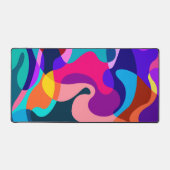 Kleurrijke abstracte wilde swirly organische vorme bureaumat (Voorkant)