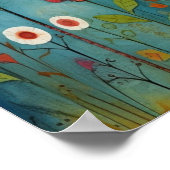 Kleurrijke Abstracte Wildflowers Nursery Botanical Poster (Hoek)