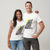 Kleurrijke Abstracte Wolf - Modern Kunst T-shirt (Unisex)