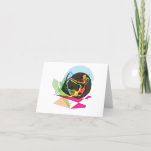 Kleurrijke Abstracte Yoga Pose Fitness en Wellness Bedankkaart