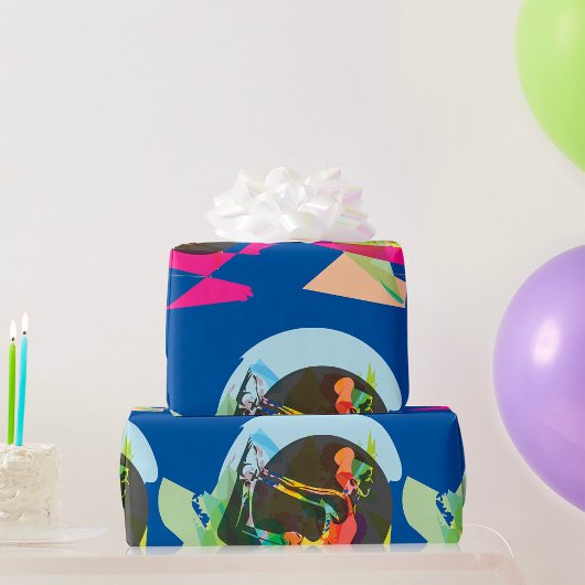 Kleurrijke Abstracte Yoga Pose Fitness en Wellness Cadeaupapier