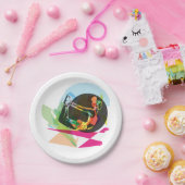 Kleurrijke Abstracte Yoga Pose Fitness en Wellness Papieren Bordje (Feest)