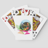 Kleurrijke Abstracte Yoga Pose Fitness en Wellness Pokerkaarten (Achterkant)