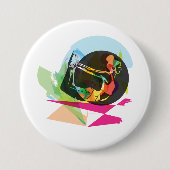 Kleurrijke Abstracte Yoga Pose Fitness en Wellness Ronde Button 7,6 Cm (Voorkant)