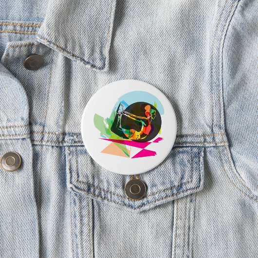 Kleurrijke Abstracte Yoga Pose Fitness en Wellness Ronde Button 7,6 Cm