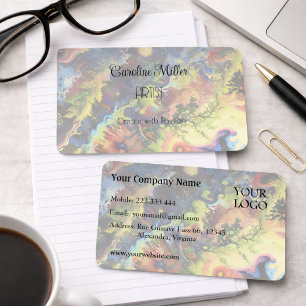 Kleurrijke Abstracte Zakelijke Branding Voor Creat Visitekaartje