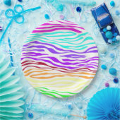 Kleurrijke Abstracte Zebra afdrukken Papieren Bordje (Feest)