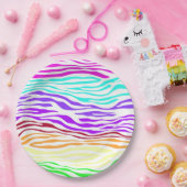 Kleurrijke Abstracte Zebra afdrukken Papieren Bordje (Feest)