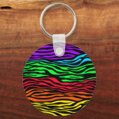 Kleurrijke Abstracte Zebra Sleutelhanger (Voorkant)