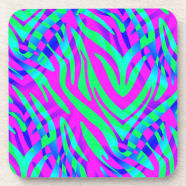 Kleurrijke Abstracte Zebraafdrukken aan de wilde z Onderzetter