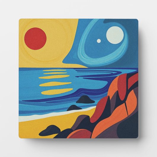 Kleurrijke Abstracte zeegezicht kunst Fotoplaat (Voorkant)