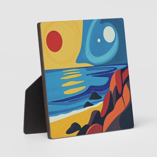 Kleurrijke Abstracte zeegezicht kunst Fotoplaat (Voorkant)