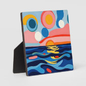 Kleurrijke Abstracte zeegezicht kunst Fotoplaat (Voorkant)