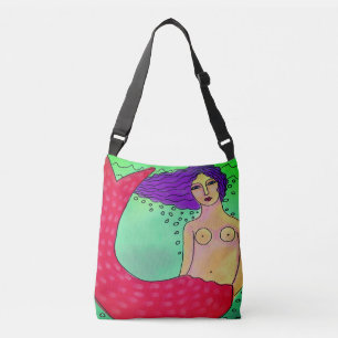 Kleurrijke Abstracte Zeemeerminnen schilderen Crossbody Tas