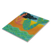 Kleurrijke Abstracte Zeemeerminnen schilderen Tegeltje (Zijkant)