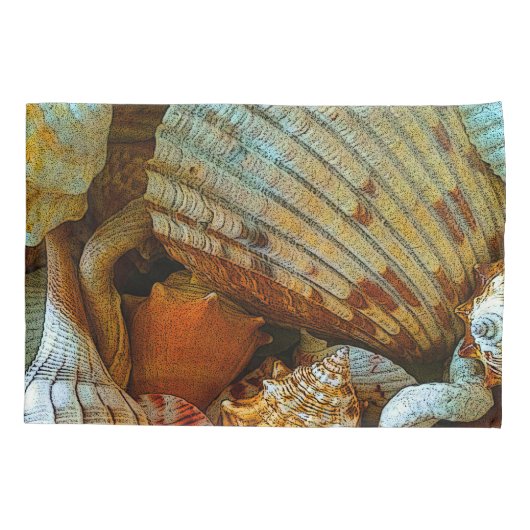 Kleurrijke Abstracte zeeschelpenpatroon Kussensloop (Achterkant-Links)