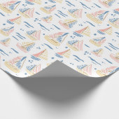 Kleurrijke abstracte zeilboten met golven op het z cadeaupapier (Hoek)