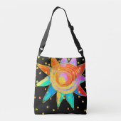 Kleurrijke Abstracte zon Crossbody Tas (Achterkant)