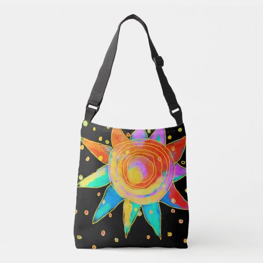 Kleurrijke Abstracte zon Crossbody Tas (Voorkant)