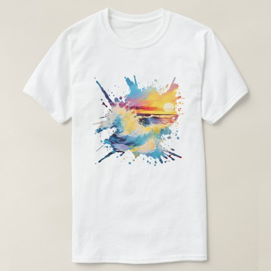 Kleurrijke Abstracte zonsondergang T-shirt (Design voorkant)