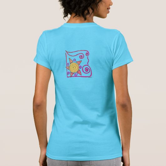 Kleurrijke Abstracte zonwerende kunst T-shirt (Achterkant)