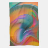 Kleurrijke Abstracte Zwemelen Oranje Blauw Groen R Theedoek (Verticaal)