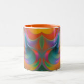 Kleurrijke Abstracte Zwemelen Oranje Blauw Groen R Tweekleurige Koffiemok (Center)