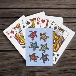 Kleurrijke Abstracte Zwemmende Schildpadden Pokerkaarten