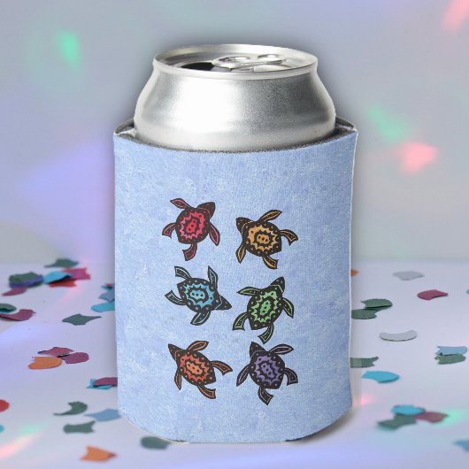 Kleurrijke Abstracte zwemschildpadden Blikjeskoeler