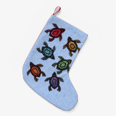 Kleurrijke Abstracte zwemschildpadden Kleine Kerstsok (Voorkant (Hangend))