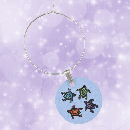 Kleurrijke Abstracte zwemschildpadden Wijnglashanger