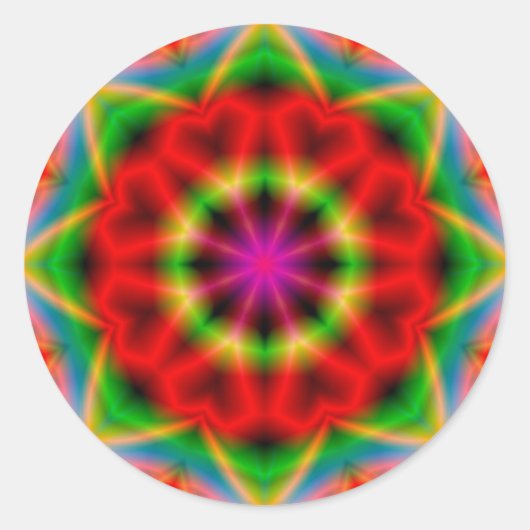 Kleurrijke abstractie ronde Sticker (Voorkant)