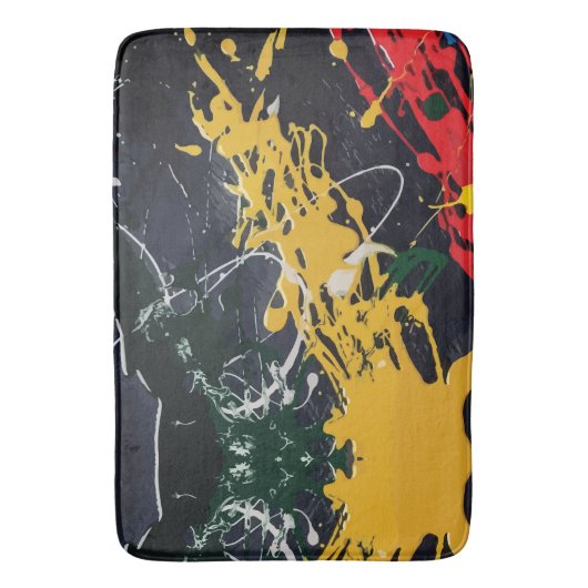 Kleurrijke abstracties: spatten en lijnen badmat (Voorkant Verticaal)