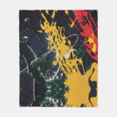 Kleurrijke abstracties: spatten en lijnen fleece deken (Voorkant)